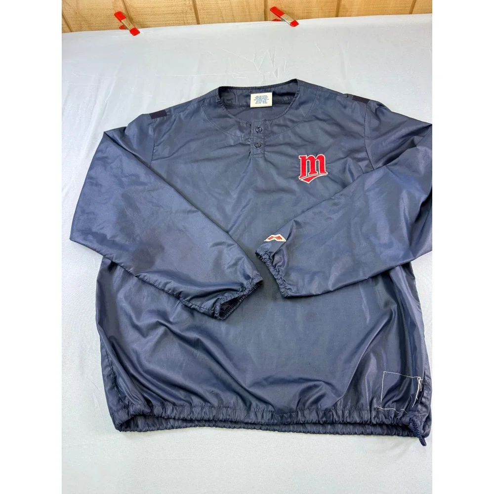 Vintage MLB Diamond Collection Minnesota Twins Navy Windbreaker Pullover Mens L‎